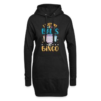 Jeu de cartes de bingo Grand-mère Joueur de bingo Cartes de bingo - Sweat-shirt à capuche long Femme - noir - Devant