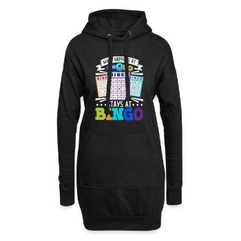 Jeu de cartes de bingo Grand-mère Joueur de bingo Cartes de bingo - Sweat-shirt à capuche long Femme - noir - Devant