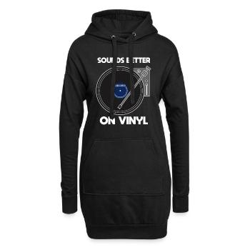 Sonne mieux sur le collectionneur de disques vinyles vinyles - Sweat-shirt à capuche long Femme - noir - Devant