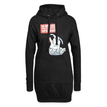 Kaninchen und Lippenstift Naturschützer - Hoodie-Kleid - Schwarz - Vorne