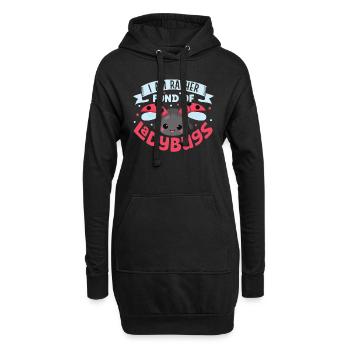 Coccinelle Coccinelle Entomologie Insectes - Sweat-shirt à capuche long Femme - noir - Devant