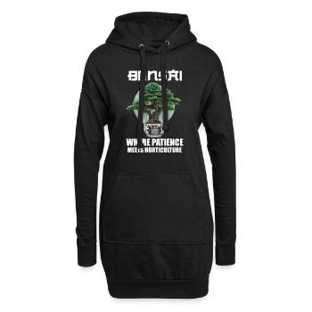 Bonsai Japan Silhouette Gardener Gardening Lover - Hoodie-Kleid - Schwarz - Vorne