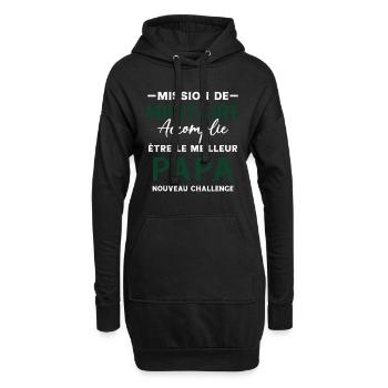 Militaire Futur Papa Cadeau Drôle Fête Des Pères - Sweat-shirt à capuche long Femme - noir - Devant