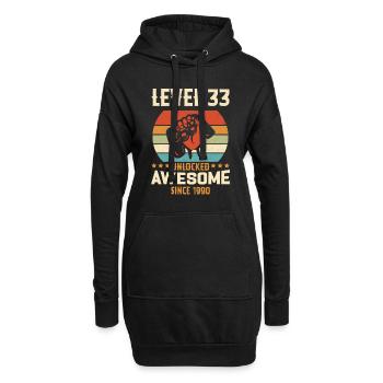 Niveau 33 Complete 1990 Cadeau D'anniversaire - Sweat-shirt à capuche long Femme - noir - Devant
