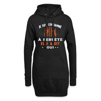 Homme Condamné à Perpète Humour Cadeau Futur Marié - Sweat-shirt à capuche long Femme - noir - Devant