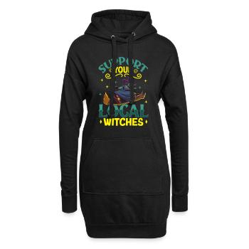 Hexe Okkult Gothic Dunkel Satanisch Unheilige - Hoodie-Kleid - Schwarz - Vorne