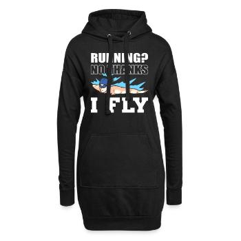 Lustiger Schwimmer Marathoner - Hoodie-Kleid - Schwarz - Vorne