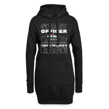 Désolé officier, je pensais que vous vouliez courir - Sweat-shirt à capuche long Femme - noir - Devant