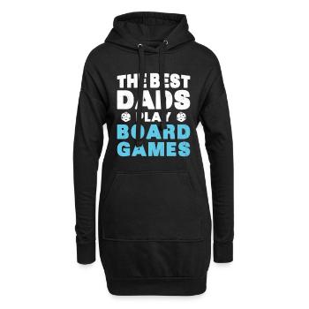 Meilleurs Pères Jouent Jeux de Plateau Cadeau - Sweat-shirt à capuche long Femme - noir - Devant