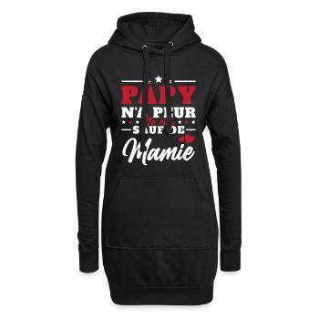 Homme Papi Papy Grand-père N'a Peur De Rien - Sweat-shirt à capuche long Femme - noir - Devant