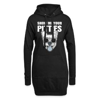 Show Me Your Pitties Hundewanderer - Hoodie-Kleid - Schwarz - Vorne