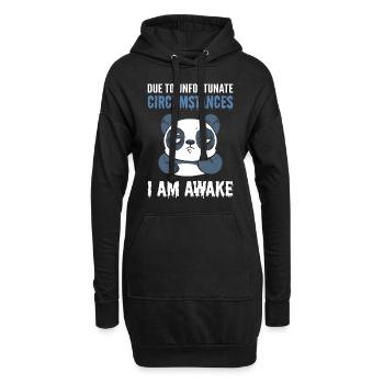 Due To Unfortunate Circumstances I Am Awake Panda - Hoodie-Kleid - Schwarz - Vorne