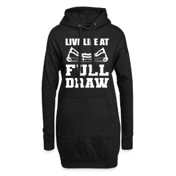Live Life At Full Draw Bogenschütze - Hoodie-Kleid - Schwarz - Vorne