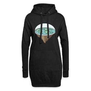 Flat Earth Theory Flat Earth Army Earth - Hoodie-Kleid - Schwarz - Vorne
