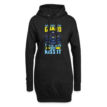Police Policier Bureau de police - Sweat-shirt à capuche long Femme - noir - Devant
