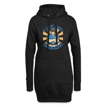 Police Cop Officer Police Office - Hoodie-Kleid - Schwarz - Vorne