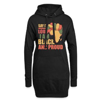 Afro Black Girl Pride Afro Girl Afrocentrique - Sweat-shirt à capuche long Femme - noir - Devant