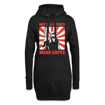 Tous les héros ne portent pas de cape Gouvernante - Sweat-shirt à capuche long Femme - noir - Devant