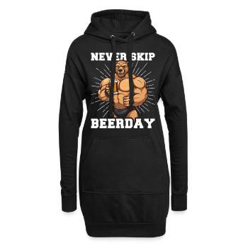 Booze Bodybuilding Gym Ne sautez jamais Beerday - Sweat-shirt à capuche long Femme - noir - Devant