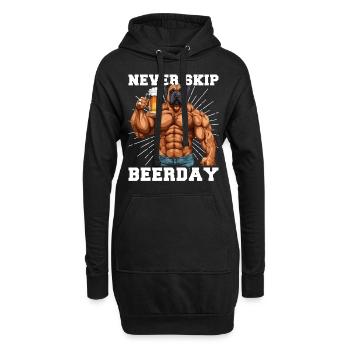 Booze Bodybuilding Gym Ne sautez jamais Beerday - Sweat-shirt à capuche long Femme - noir - Devant
