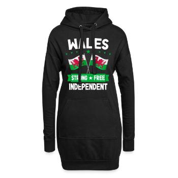 Pays de Galles - Sweat-shirt à capuche long Femme - noir - Devant