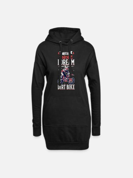 Dirt Bike Dirt Bike Riding Motocross Dirt Biking - Hoodie Dress - black