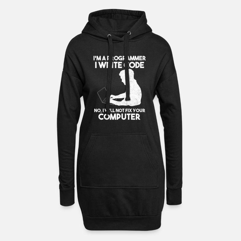 Programmierhumor Softwareentwickler - Hoodie-Kleid - Schwarz