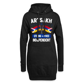 Artsakh - Sweat-shirt à capuche long Femme - noir - Devant