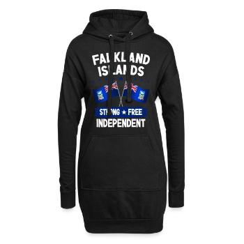 Falklandinseln - Hoodie-Kleid - Schwarz - Vorne