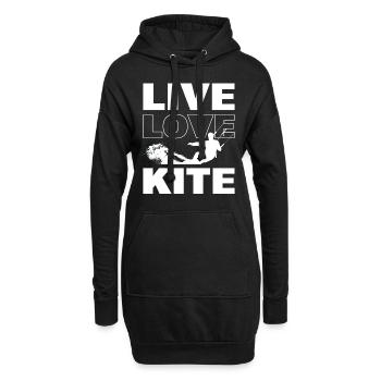 Kitesurfing Kite Flyer - Hoodie-Kleid - Schwarz - Vorne