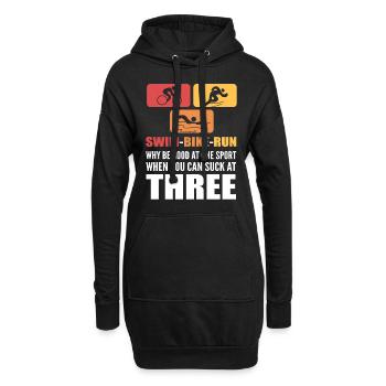 Drôle de conception de triothlon - Sweat-shirt à capuche long Femme - noir - Devant