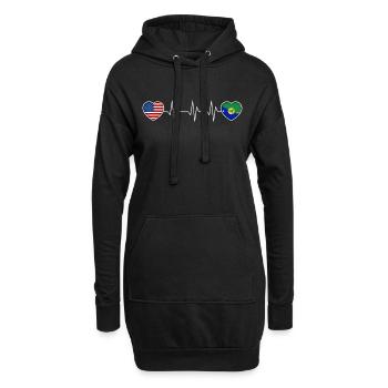Weihnachtsinsel - Hoodie-Kleid - Schwarz - Vorne