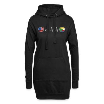 Komoren - Hoodie-Kleid - Schwarz - Vorne