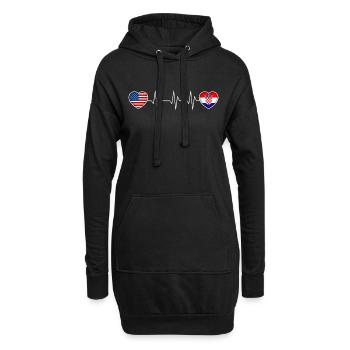 Croatie - Sweat-shirt à capuche long Femme - noir - Devant