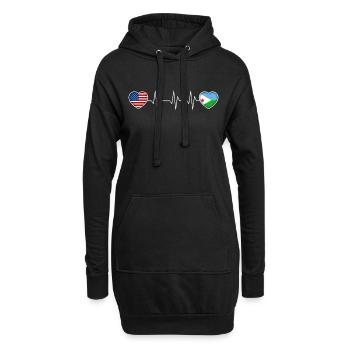 Dschibuti - Hoodie-Kleid - Schwarz - Vorne