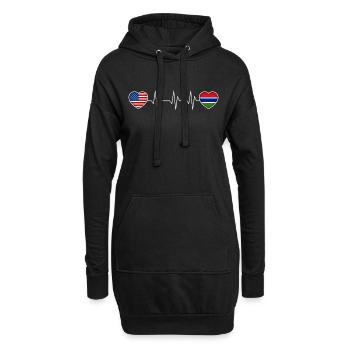 Gambie - Sweat-shirt à capuche long Femme - noir - Devant