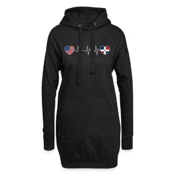 Dominikanische Republik - Hoodie-Kleid - Schwarz - Vorne