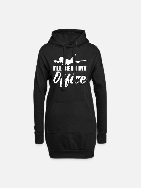 I'll Be In My Office Flugbegleiter - Hoodie-Kleid - Schwarz
