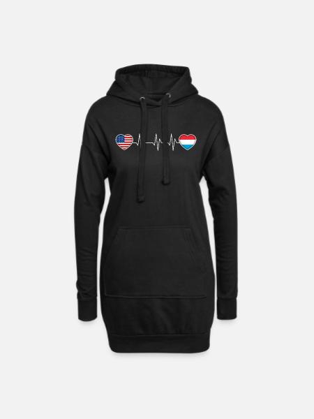 Luxembourg - Sweat-shirt à capuche long Femme - noir