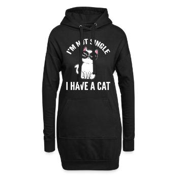 Je ne suis pas célibataire J’ai un vétérinaire pour chat - Sweat-shirt à capuche long Femme - noir - Devant