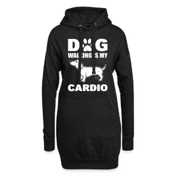 La promenade du chien est mon cardio - Sweat-shirt à capuche long Femme - noir - Devant