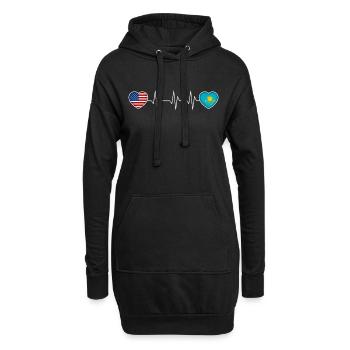 Kazakhstan - Sweat-shirt à capuche long Femme - noir - Devant