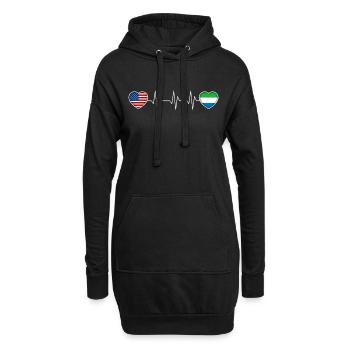 Sierra Leone - Hoodie-Kleid - Schwarz - Vorne