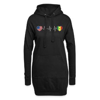 Senegal - Hoodie-Kleid - Schwarz - Vorne