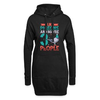 Pigeon Pigeon Racing Colombophile Pigeonnier Gardien de pigeons - Sweat-shirt à capuche long Femme - noir - Devant