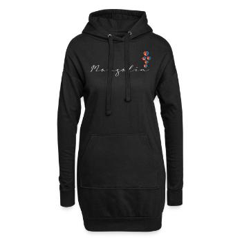 Mongolie - Sweat-shirt à capuche long Femme - noir - Devant