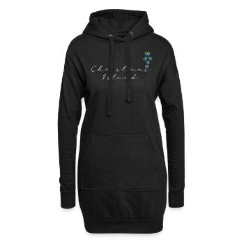 Weihnachtsinsel - Hoodie-Kleid - Schwarz - Vorne
