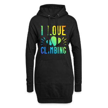 Ich liebe Klettern - Hoodie-Kleid - Schwarz - Vorne
