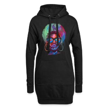 Demokratische Republik Kongo - Hoodie-Kleid - Schwarz - Vorne