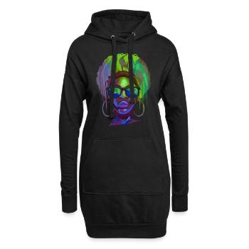 Weihnachtsinsel - Hoodie-Kleid - Schwarz - Vorne